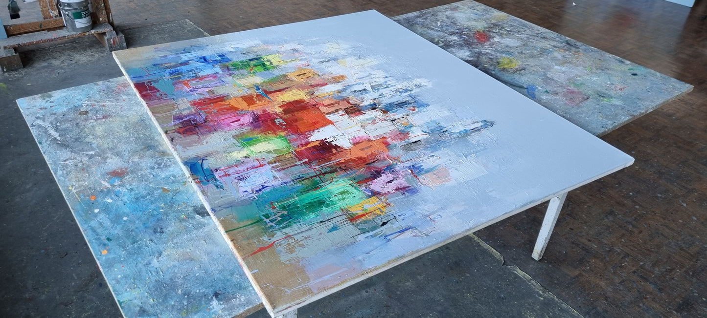 A summer day in Menton, 100 x 120cm