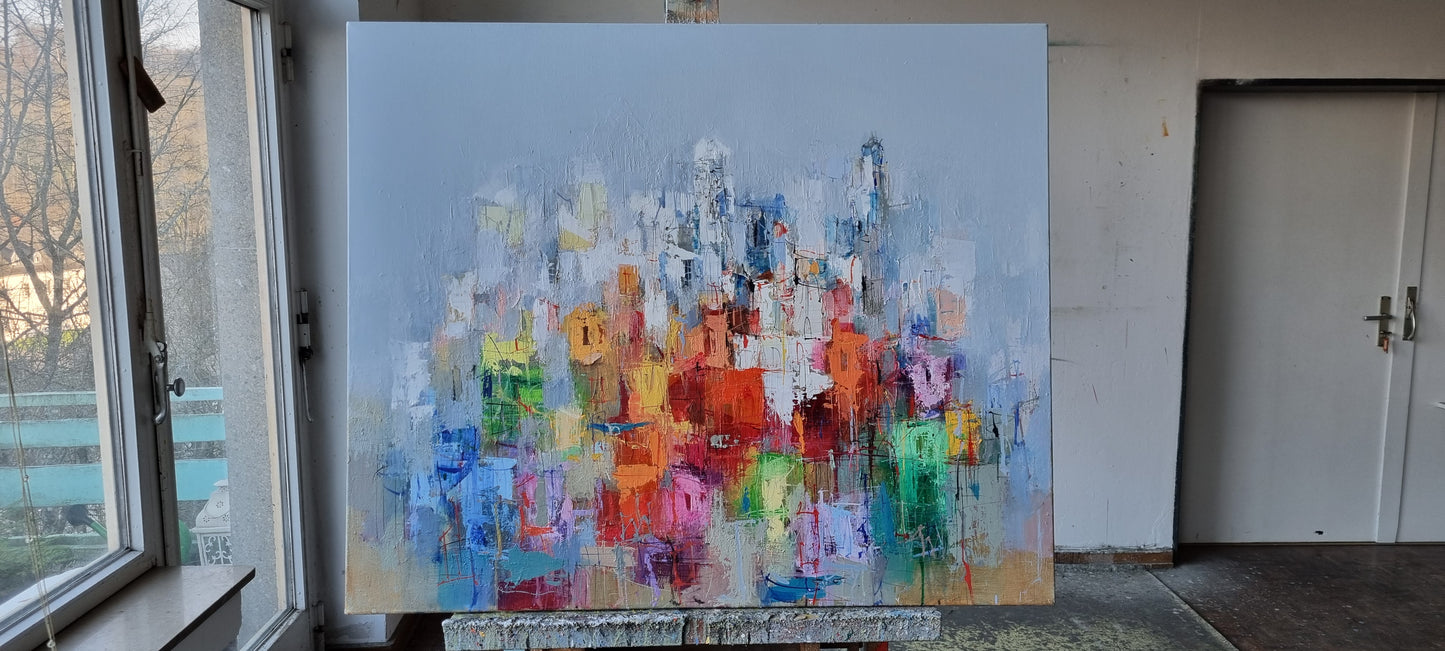 A summer day in Menton, 100 x 120cm