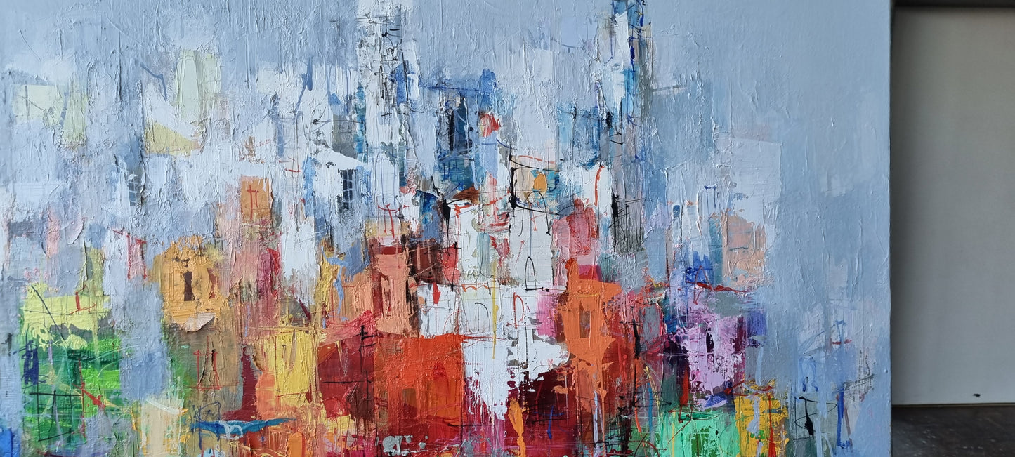 A summer day in Menton, 100 x 120cm