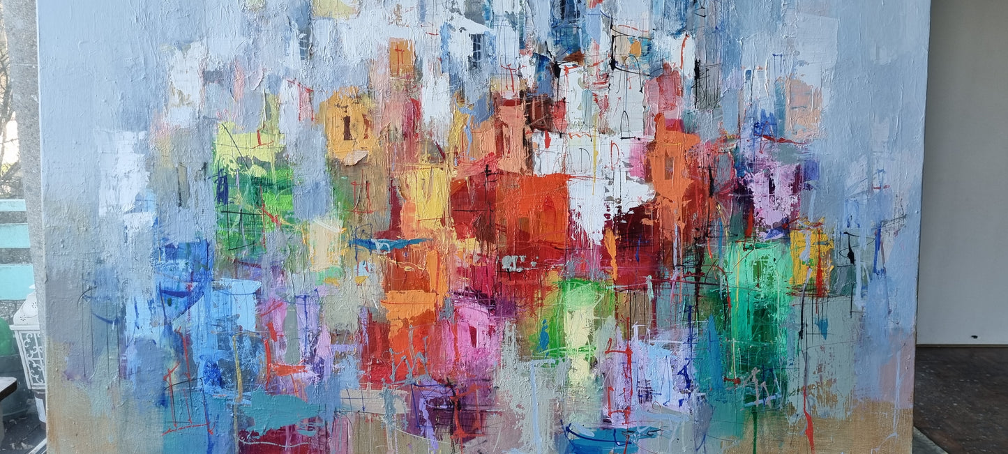 A summer day in Menton, 100 x 120cm