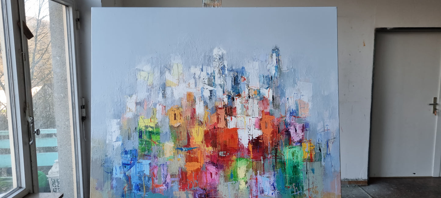 A summer day in Menton, 100 x 120cm