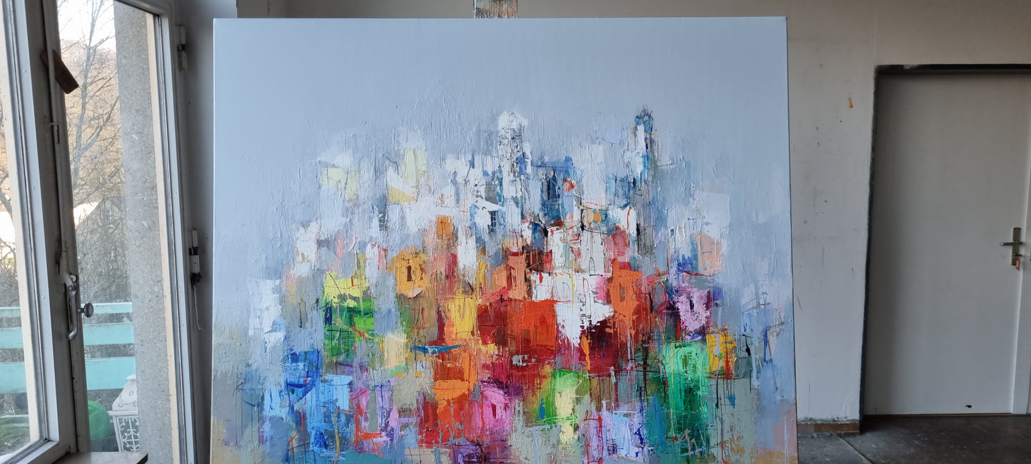 A summer day in Menton, 100 x 120cm