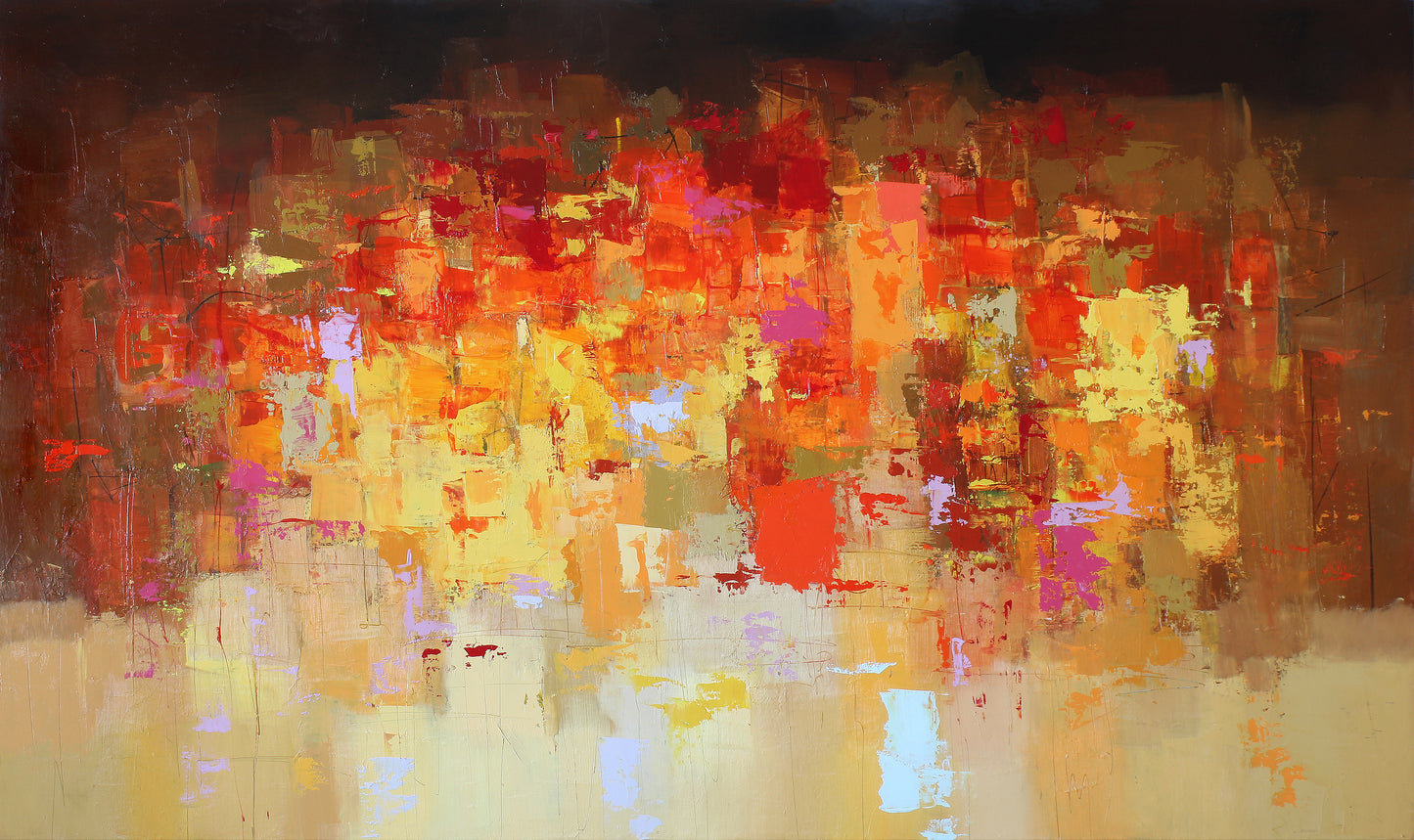 Night in Menton, 90 x 150cm